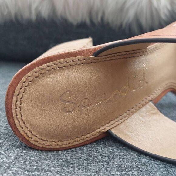 SPLENDID Tacy Double Strap Leather Stacked Block 3.25" Heel Size 7 - Picture 8 of 11